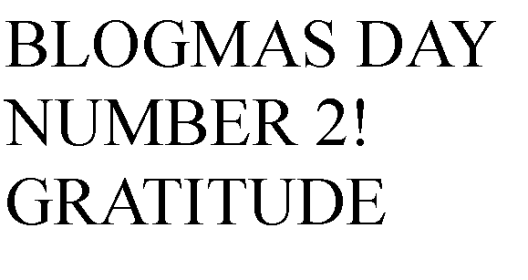 Blogmas day number 2 Gratitude